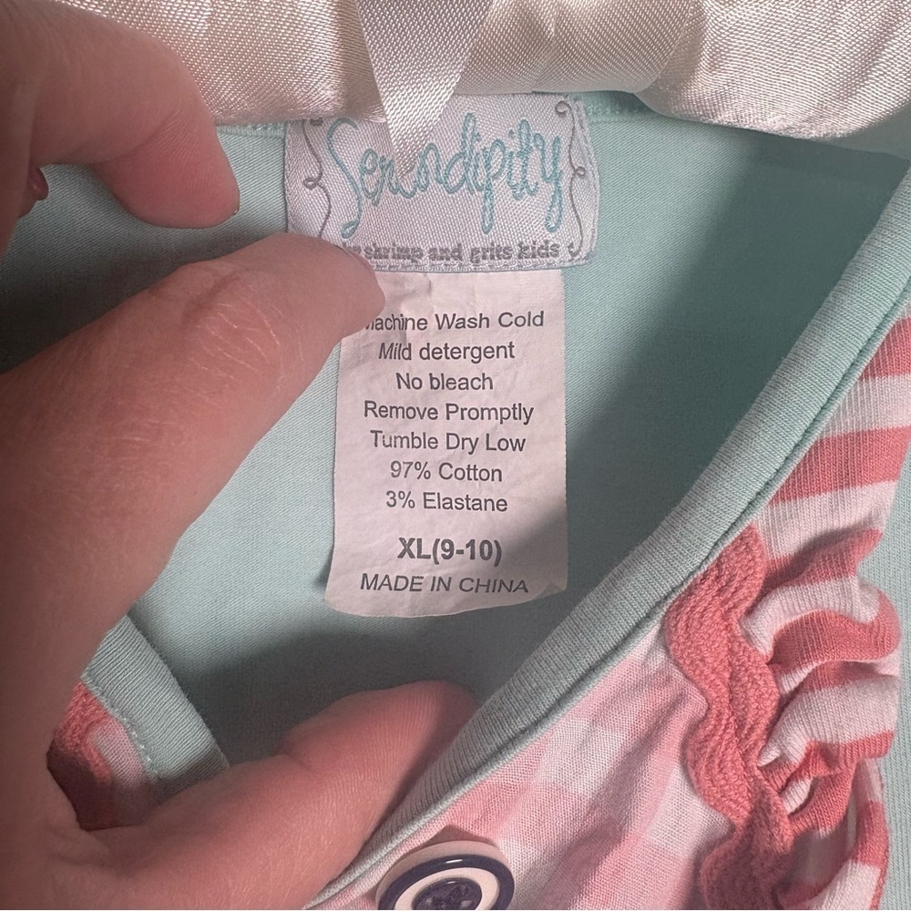 Serendipity Girls Nautical Empire Waist Dress XL (9–10) Anchors Sailboats - Picture 3 of 7